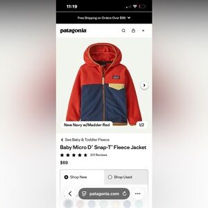 Toddler Patagonia fleece jacket size 3T
